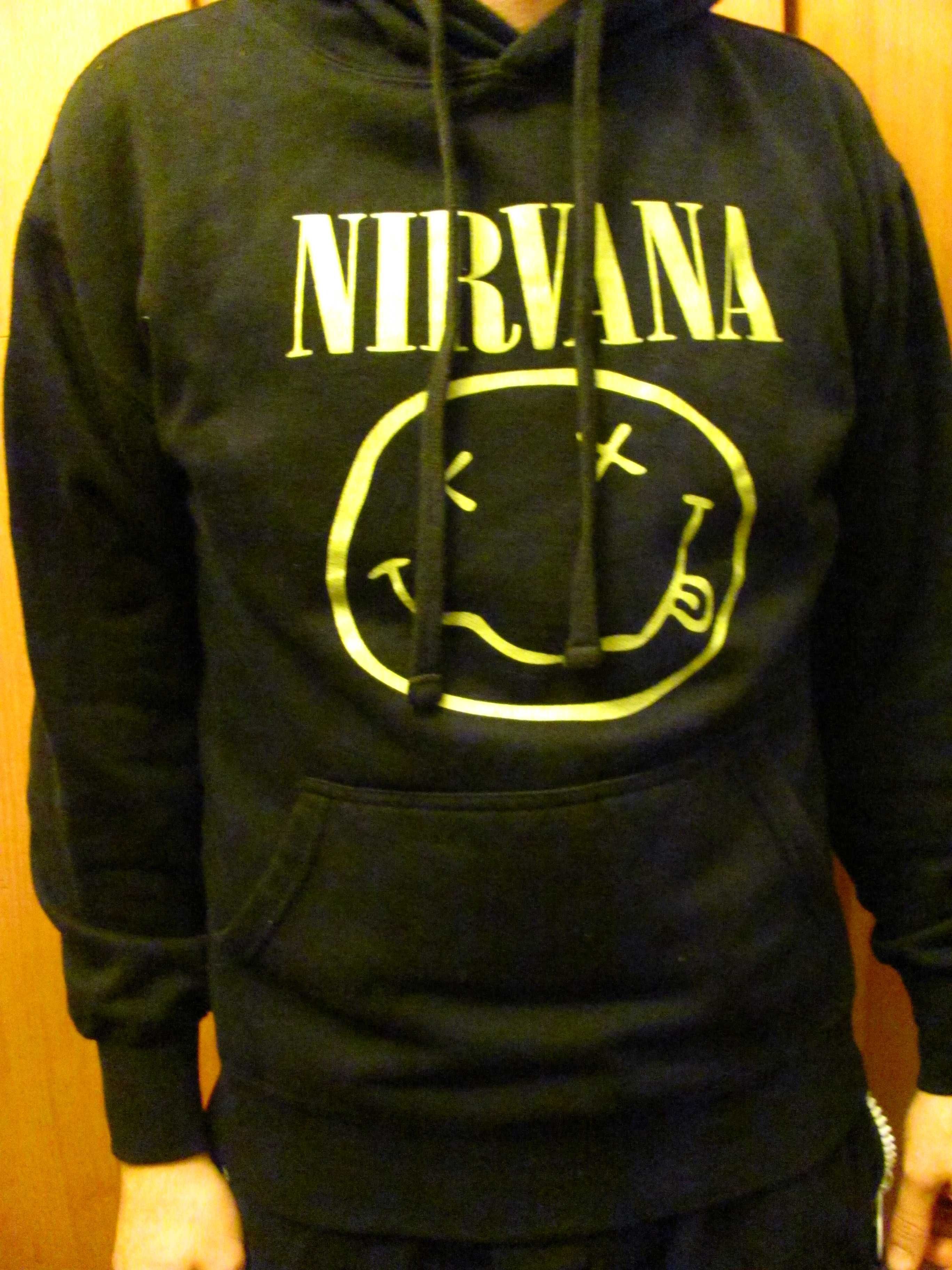 Капюшон, толстовка  с логотипом рок группы Nirvana