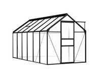 Szklarnia aluminium poliwęglan antracyt 7,03 m² vidaXL