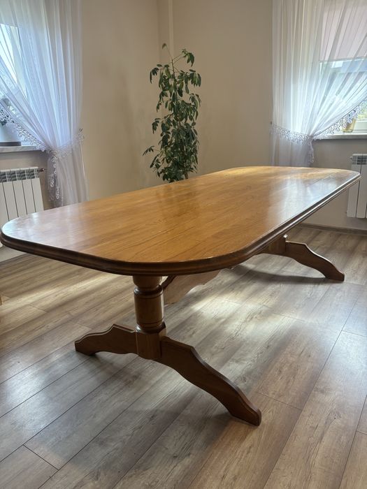 Stół dębowy 240/100/73 + 8 krzeseł