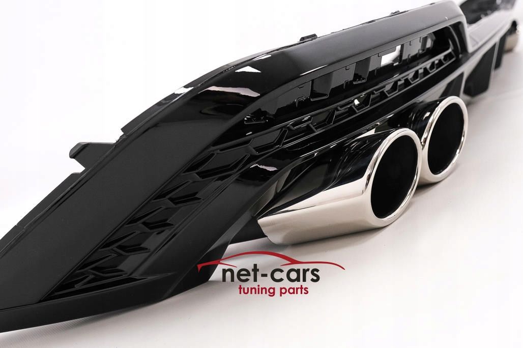 Dyfuzor + końcówki wydechu chrom AUDI A5 F5 B9 Lift 20- SLine czarny