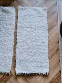 Włochaty kremowy dywan 60x120 dywanik zestaw dwie sztuki