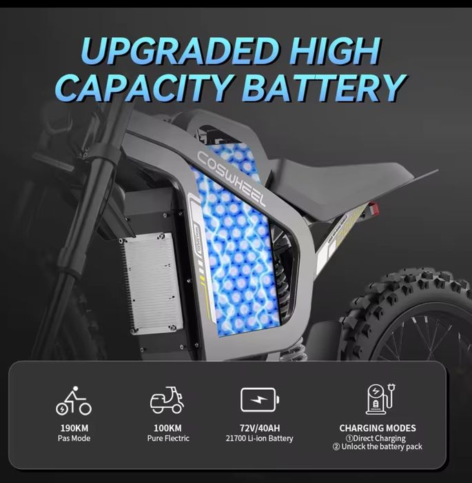 Coswheel R19 6000w 72v 40ah NFC rower elektryczny Surron Talaria