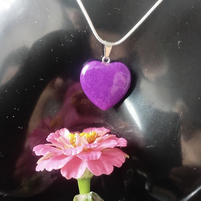 Fio em Prata com Quartzo Facetado em Forma de Coração