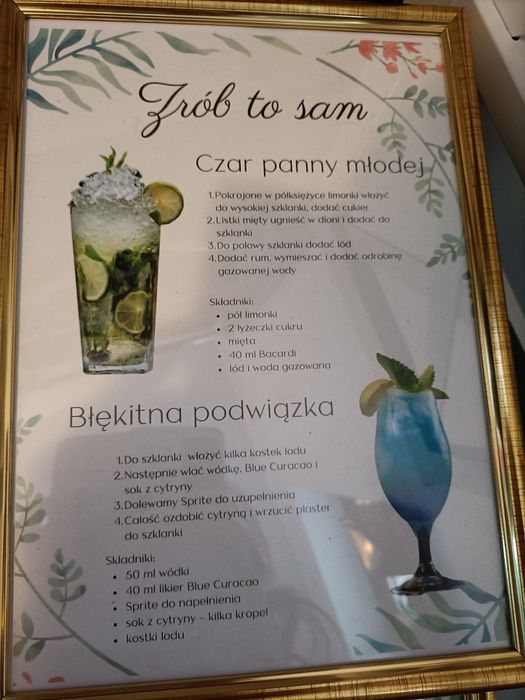 Przepisy na drink bar weselny