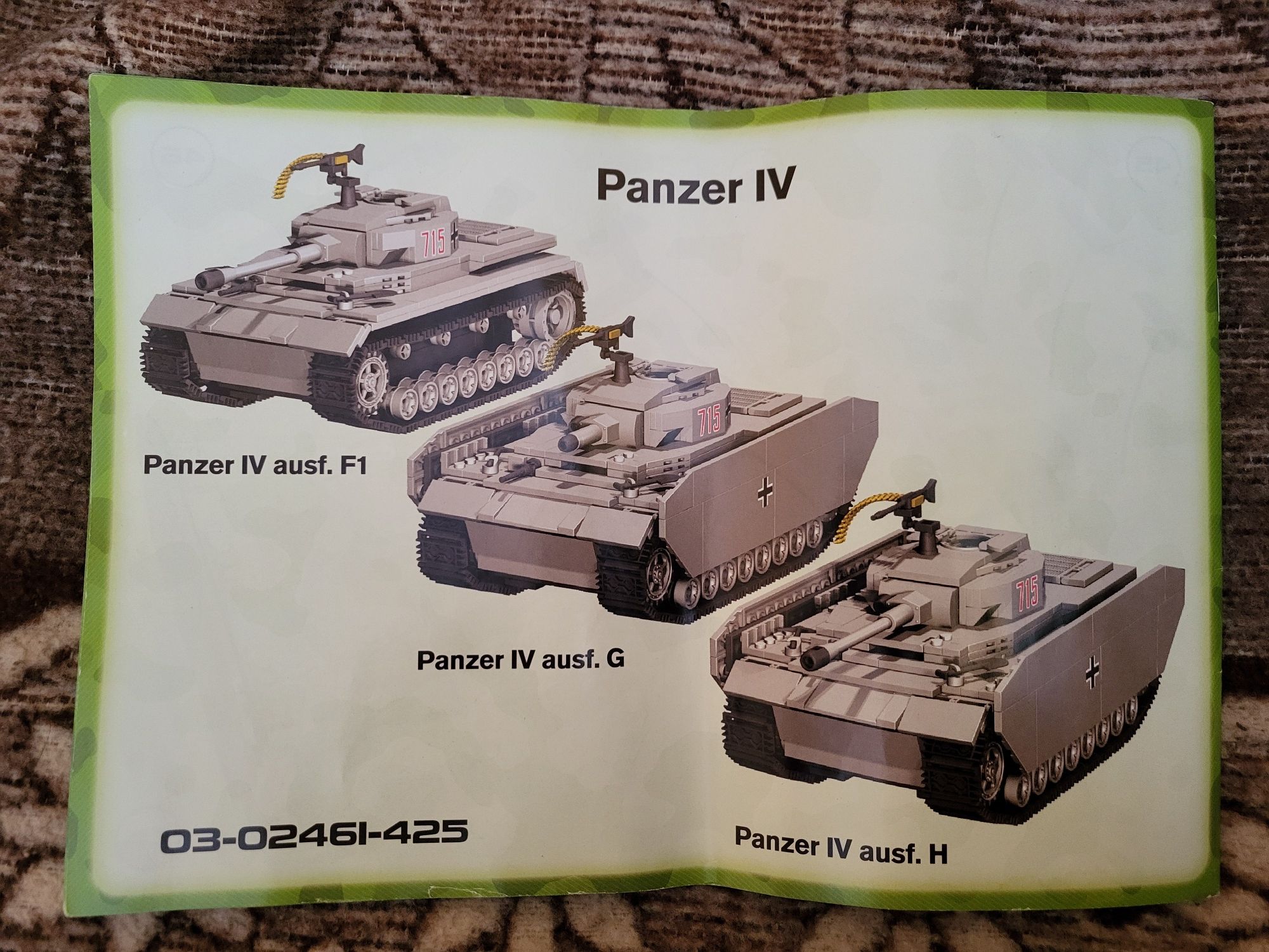 Czołg Cobi Panzer IV Ausf F1/G/H 3 in 1 WW2 Small Army
