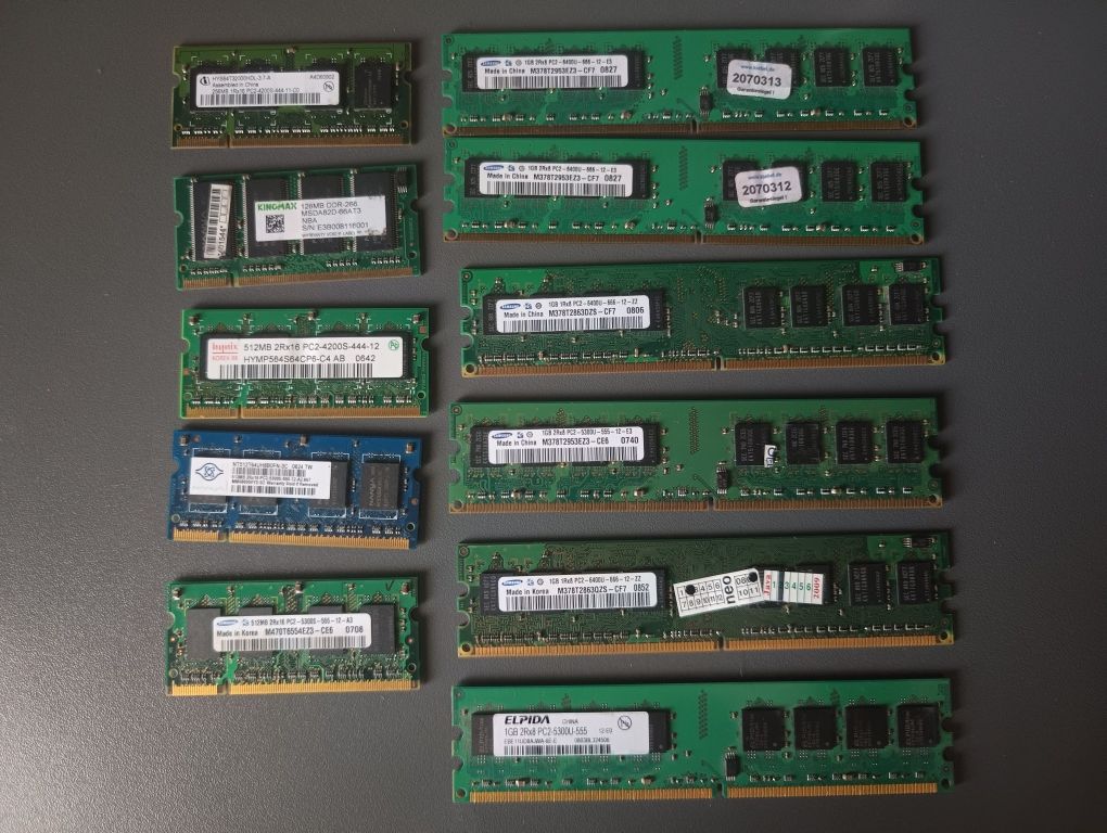Оперативная память DDR1 DDR2 DDR3 DDR4 НОВАЯ и б/у