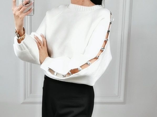Zara Sweter Damski S ecru