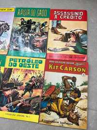 13 livros de cowboys (em prosa ou Banda Desenhada) anos 60 e 70