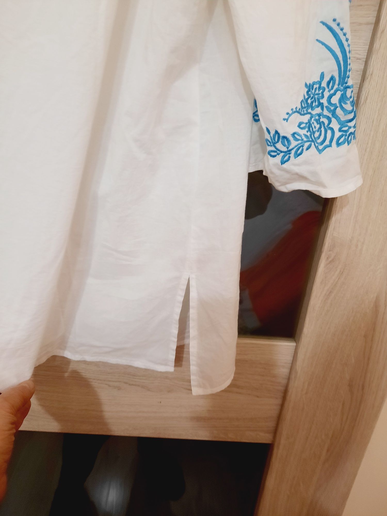 Alba Moda cudna tunika boho z haftem bawełna 46-48
