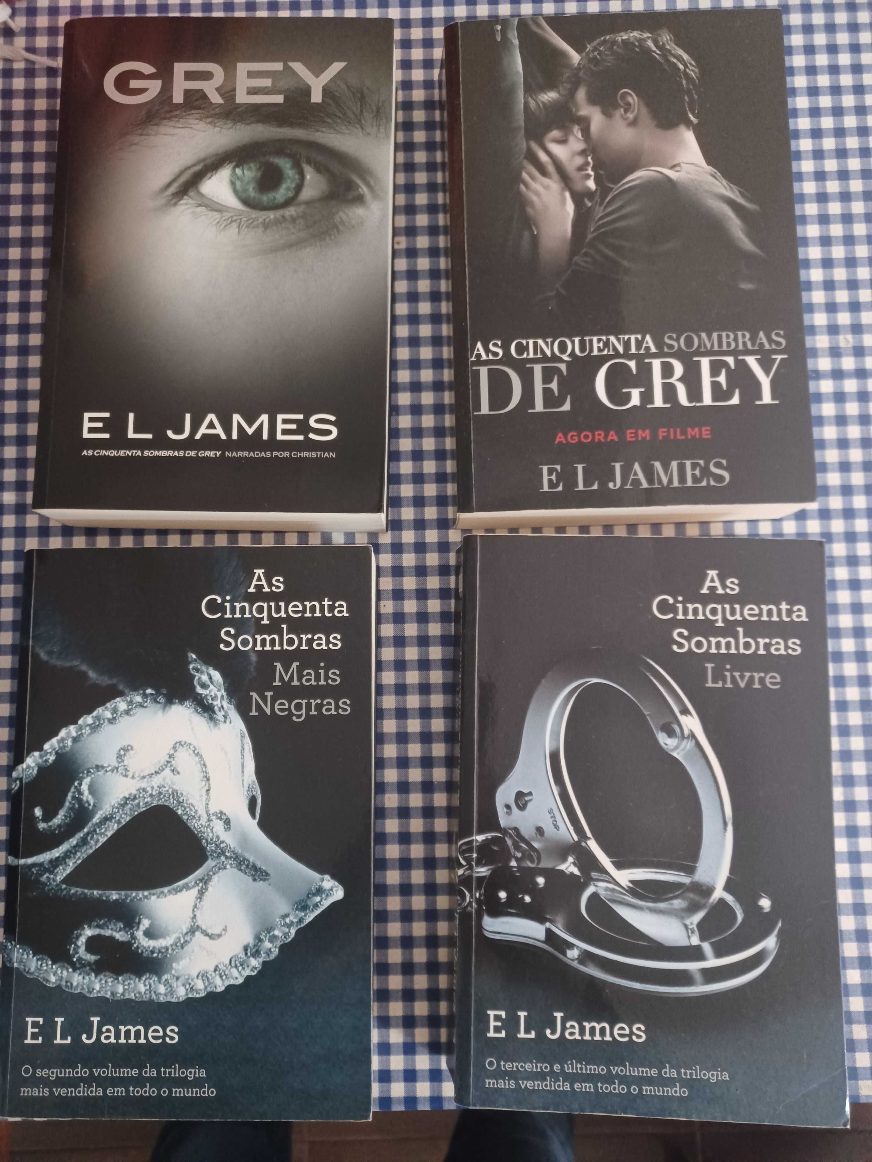 4 livros "as cinquenta sombras de Grey"