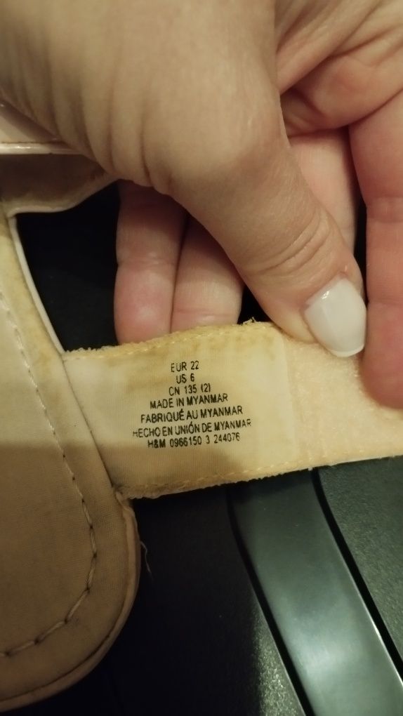 Różowe sandałki na rzepy dla dziewczynki h&m 22 sandały