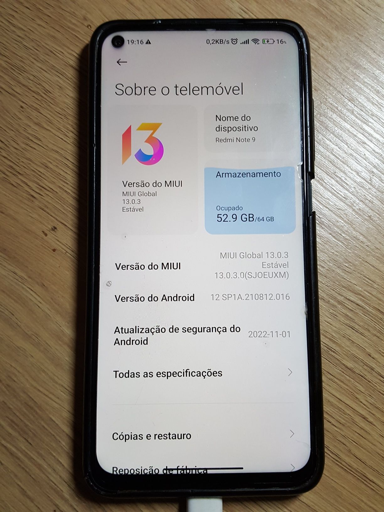 Telemóvel Xiaomi Redmi Note 9, 64gb em óptimo estado