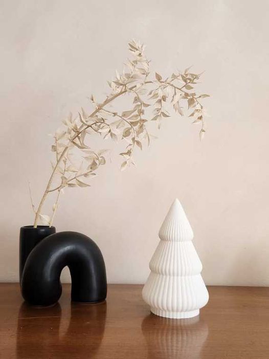 Біла новорічна ялинка з підсвіткою (3D друк)