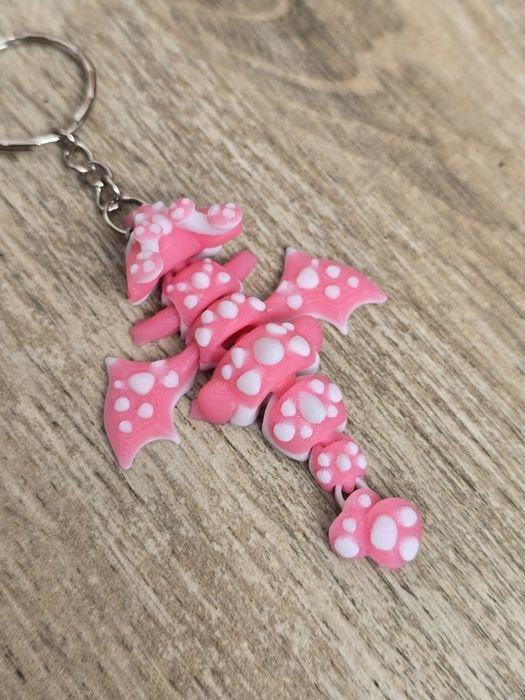 Breloczek Mushroom mini Dragon 3d - Brelok Druk3d fidget Keychain