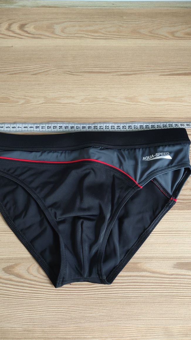 Aqua-Speed nowe kąpielówki męskie czarne szare stalowe rozmiar S