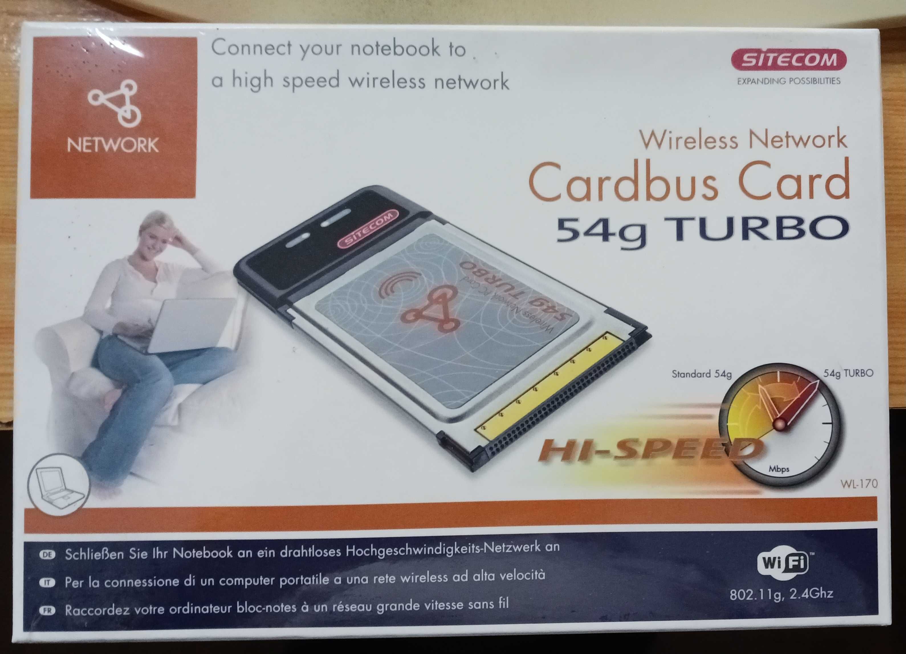54G TURBO PCMCIA Wireless Adapter SITECOM (Selado Embalagem Origem)