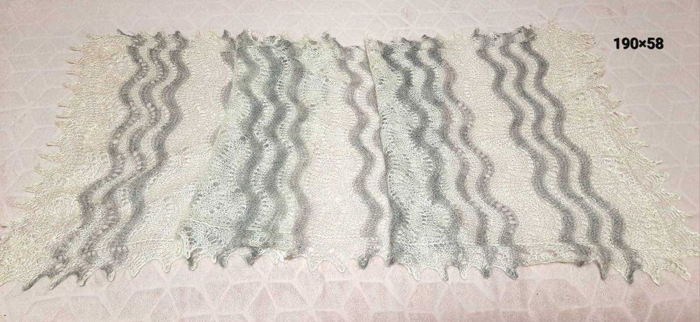 Пухова ажурна хустка. Пуховий шарф. Пуховой платок.