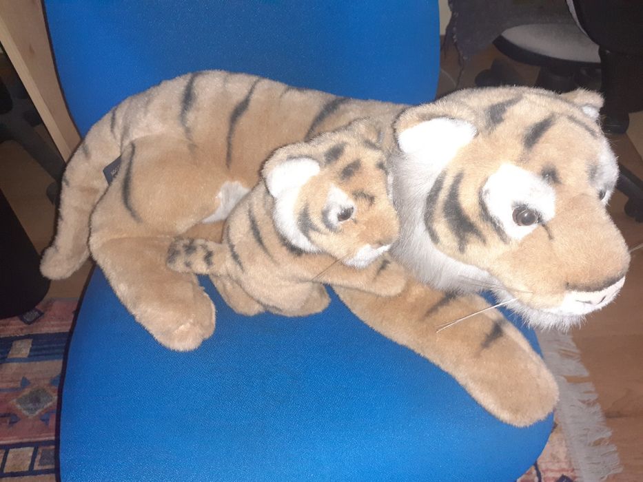 Brinquedo leao  com filhote em peluche grande