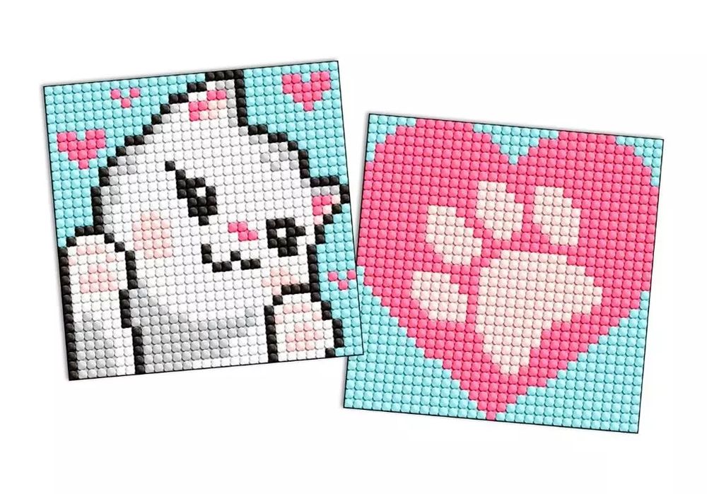 Diamentowa mozaika Kids naklejka - Białe łapy 9x9. Ideyka