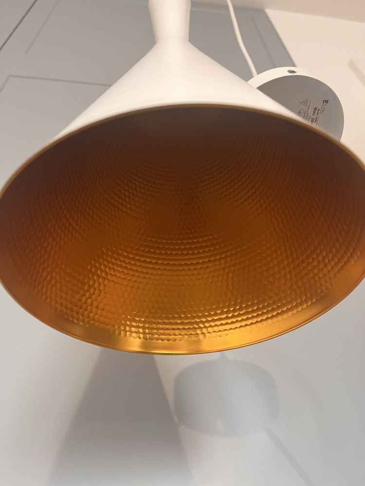 2 lampy wiszące biało-złote
