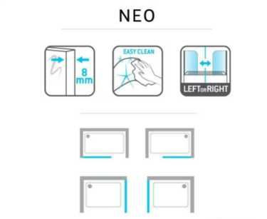 Nowa kabina prysznicowa 77 x 200 cm Walk-in Neo Sensea