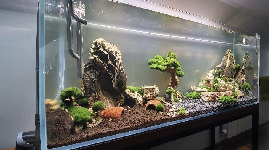 Akwarium 120x40x50 + stolik filtr ancient stone