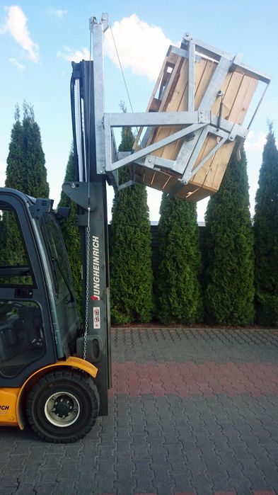 Wywrotnica do skrzyń WMA-115 KRÓLIK  l  obrotnica do wózka widłowego