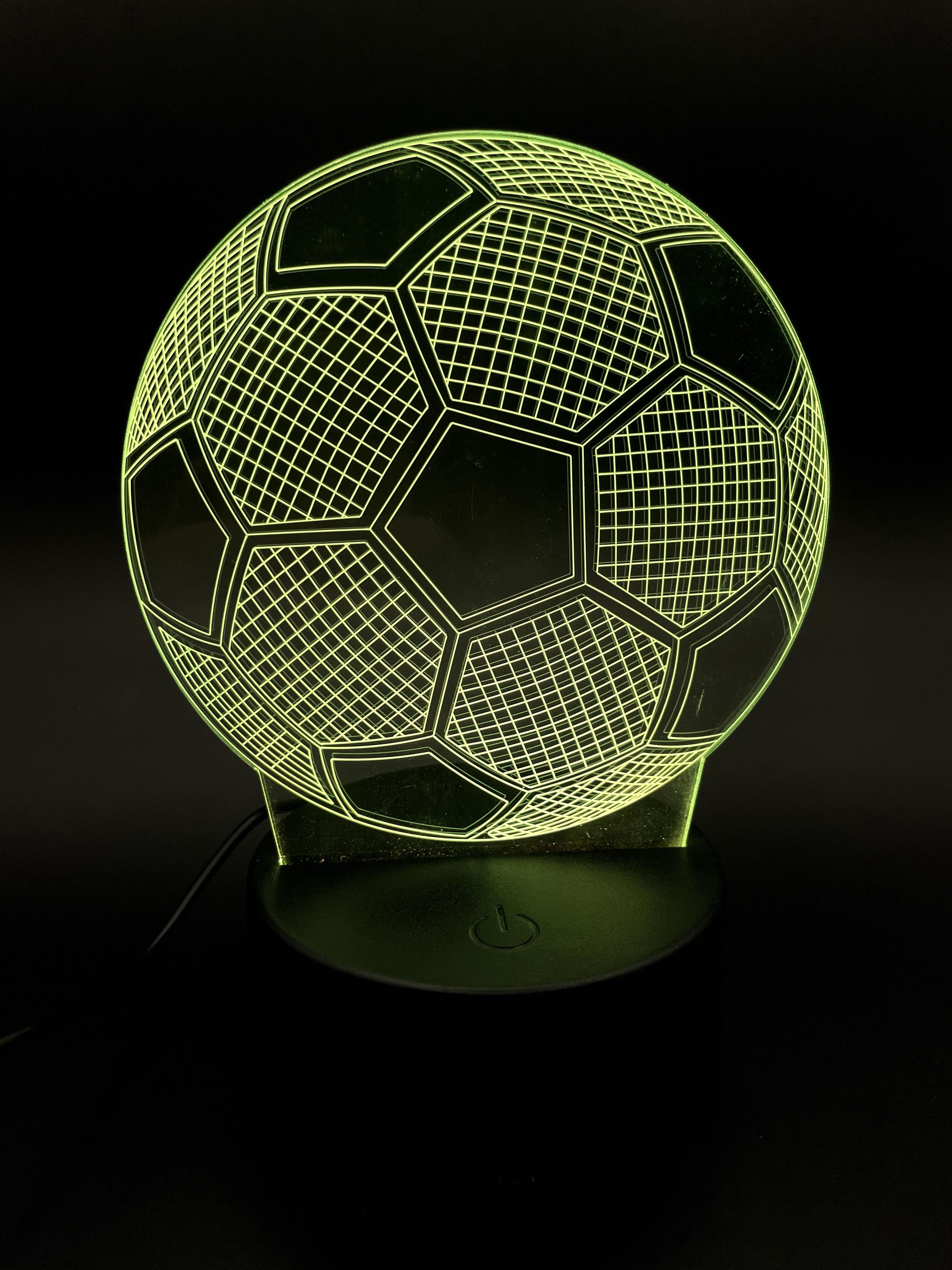 Lampka 3D LED Piłka Nożna – 7 kolorów, dotykowa, USB – efekt WOW!
