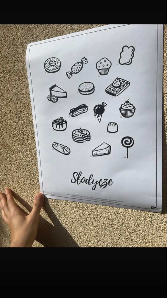 Nowy plakat Follygraph Słodycze 30×40 cm styl skandynawski