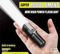 Маленький потужний кишеньковий ліхтарик  XHP50 із зумом та акумулят...