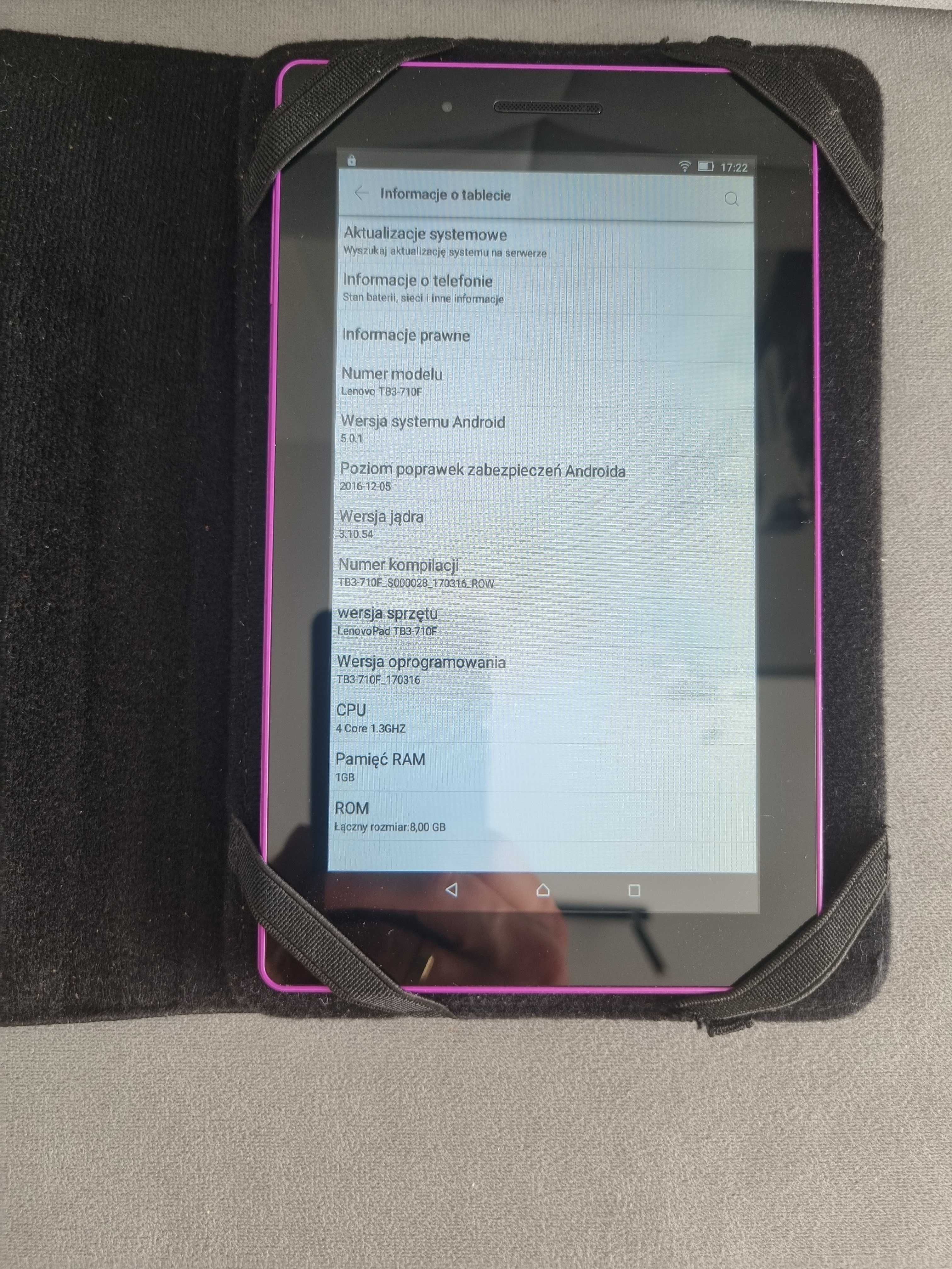 Tablet 7" Lenovo TAB3 7 Essential (Model TB3-710F) - Różowy + Etui