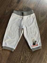 Bawełniane spodnie w paski dla chłopca H&M BarbaPapa r. 80 piżama dres
