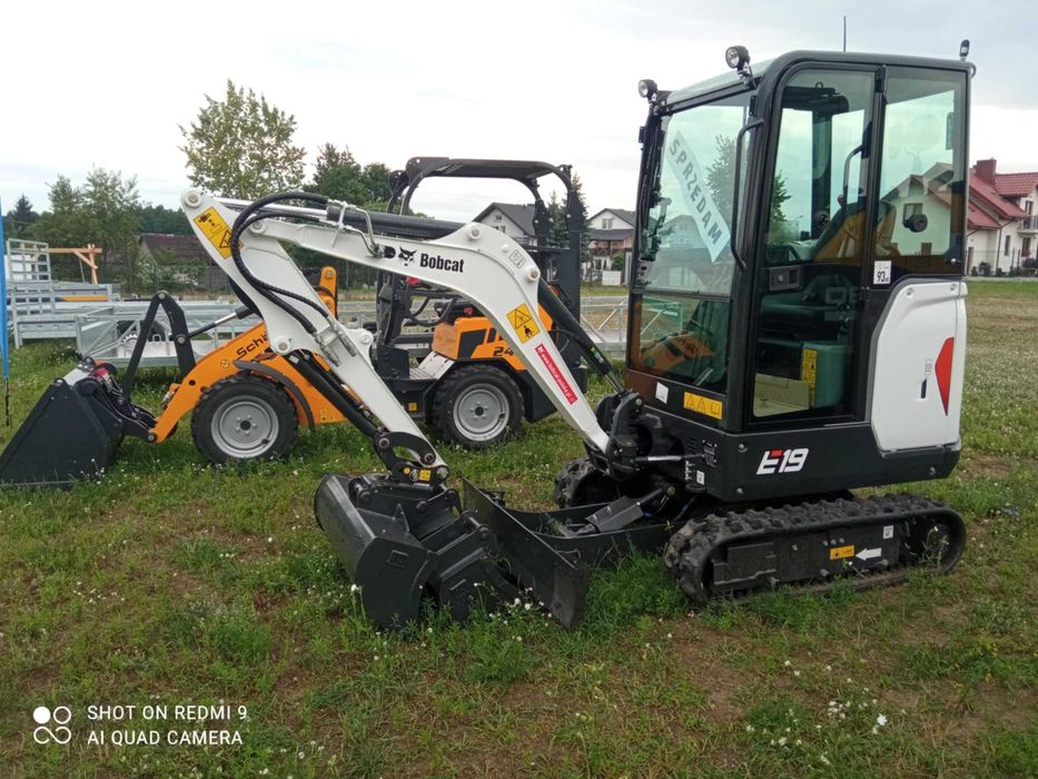 BOBCAT E19 Minikoparka NOWA 2025r. Kpl. 3 łyżek Szybkozłącze 3 Lata GW