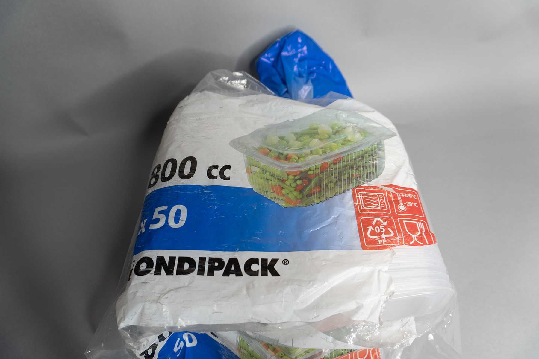 Pojemniki plastikowe na żywność do mikrofali 50 sztuk
