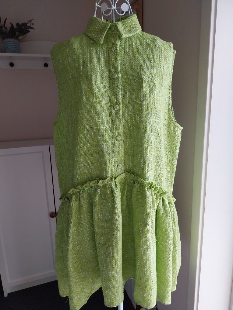 Vestido verde Zara, novo com etiqueta, Tamanho M