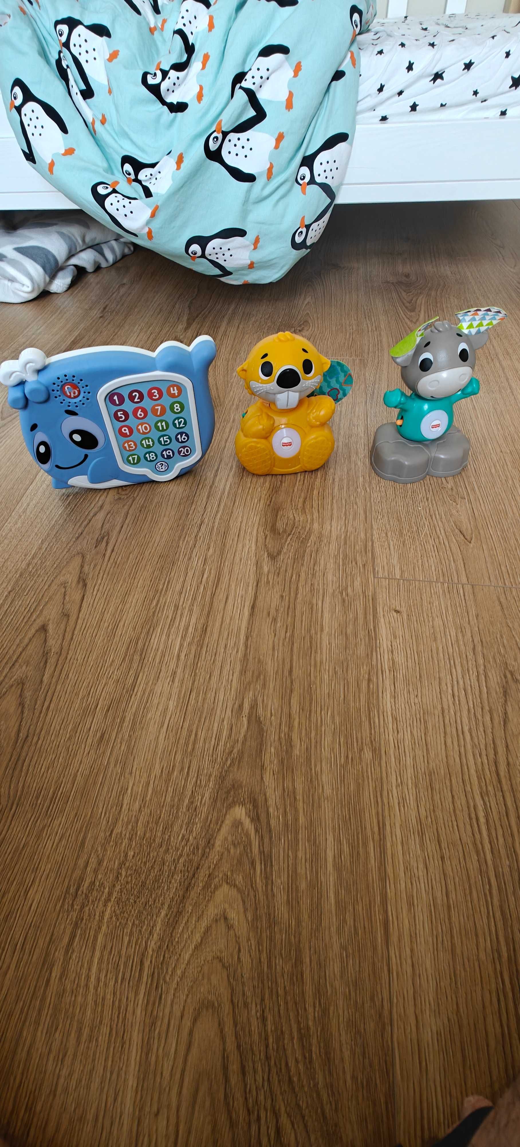 Zestaw 3 Linkimals Fisher Price - Łoś, Bóbr i Rybka