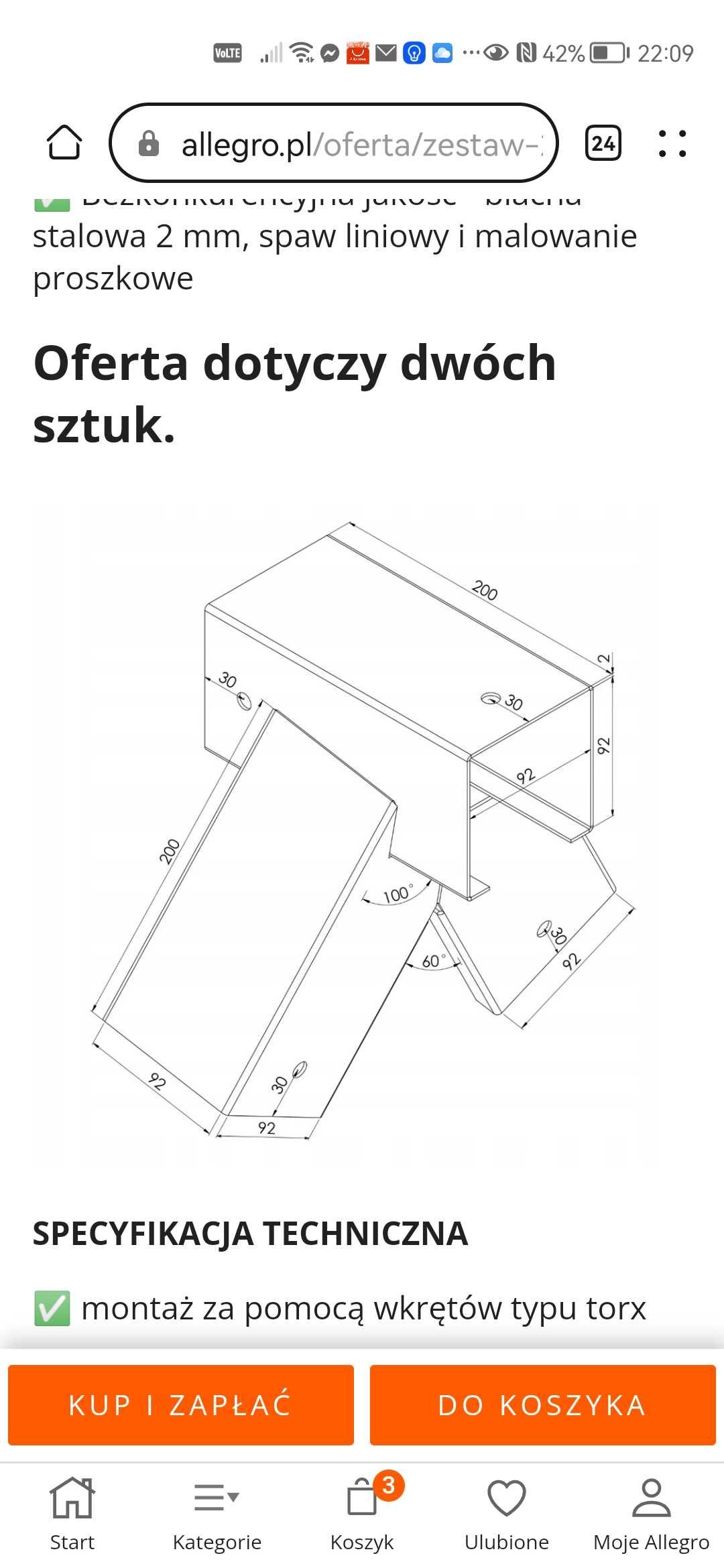 Łącznik  1 sztuka do belek 90x90 plac zabaw dla dzieci