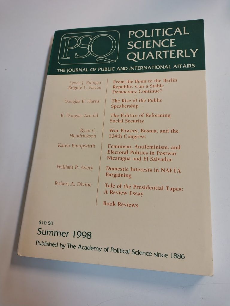 Political Science Quarterly Summer 1998

Theo Journal PF Public and In