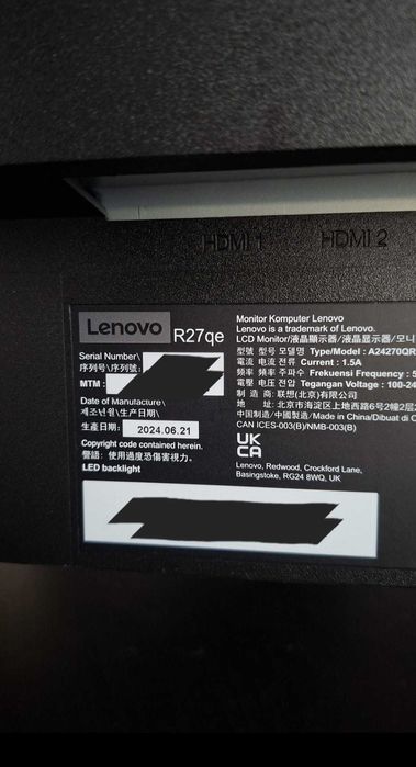 Monitor Lenovo R27QE (IPS W-LED 27" QHD 16:9 180Hz VESA Adaptive Sync)