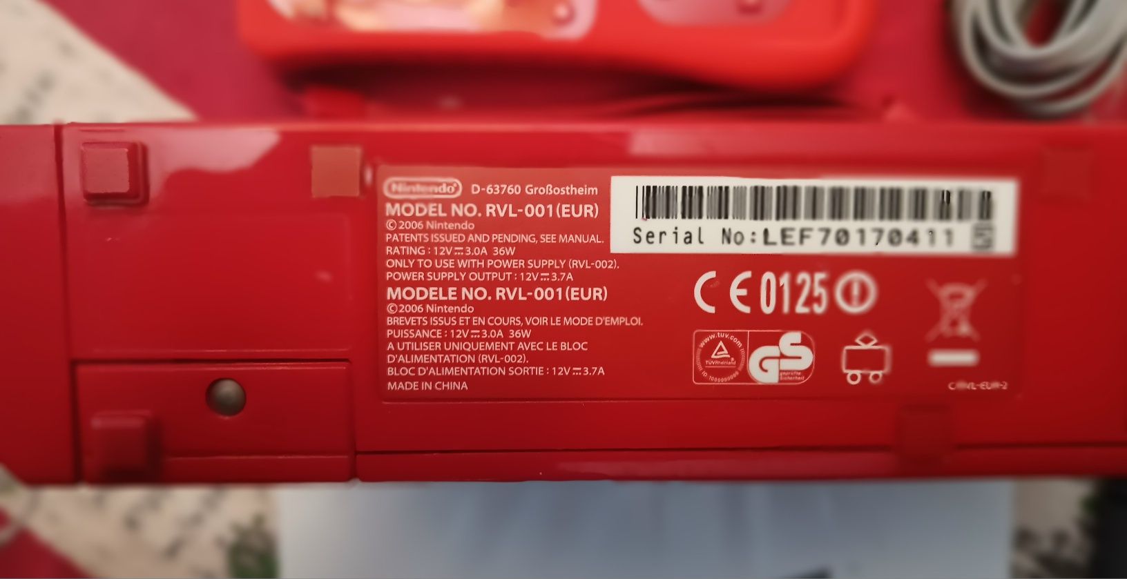 Conjunto Nintendo Wii Vermelha Edição Limitada