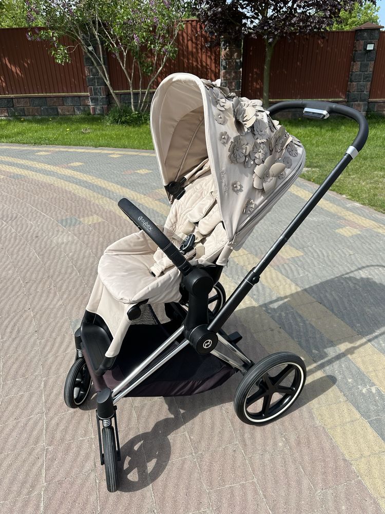 Коляска cybex priam flowers beige