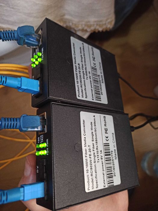 Медіаконвертер  RCI 100M, 20KM