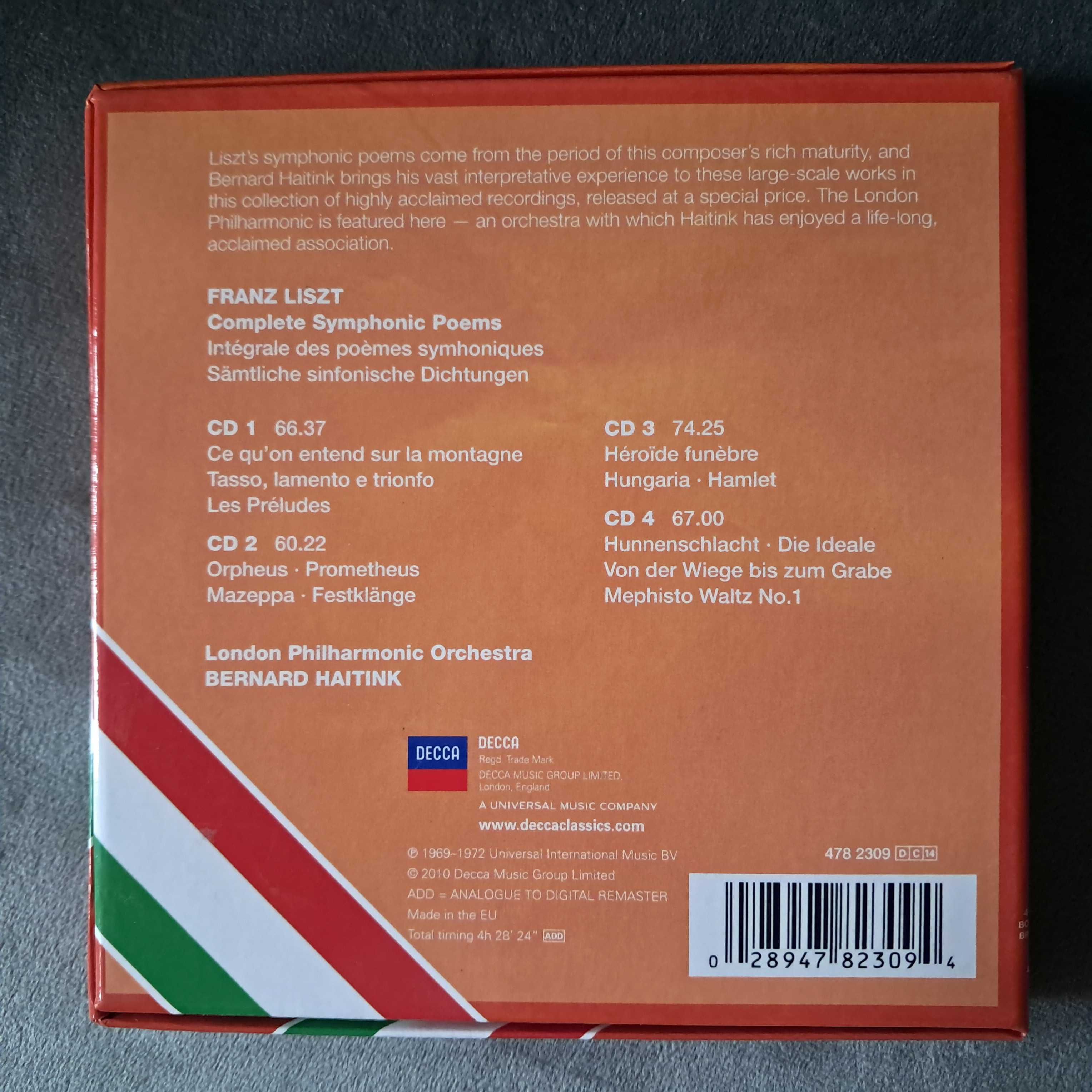 Liszt Complete Symphonic Poems Decca 4CD классика