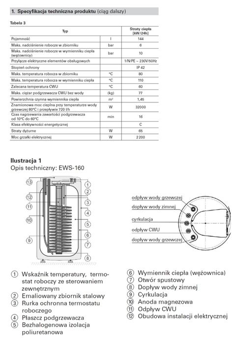 Zasobnik VIESSMANN EWS 160, z grzałką elektryczną o mocy 2,2 kW