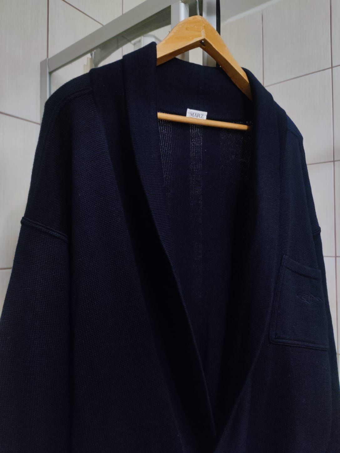 Sweter klasyczny Maerz XL kardigan ozdobny męski niebieski granatowy c
