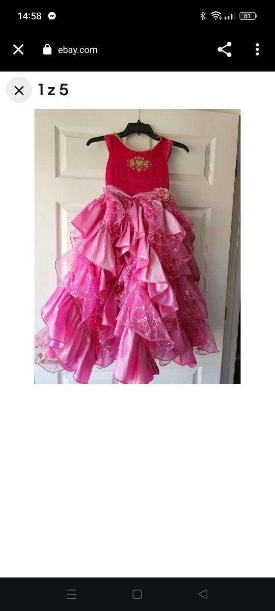 Sukienka różowa dla dziewczynki typ księżniczki