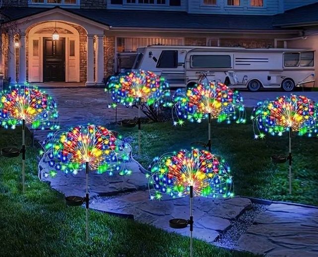 Nowe słoneczne lampy ogrodowe światła kolorowe wodoodporne dekoracyjne