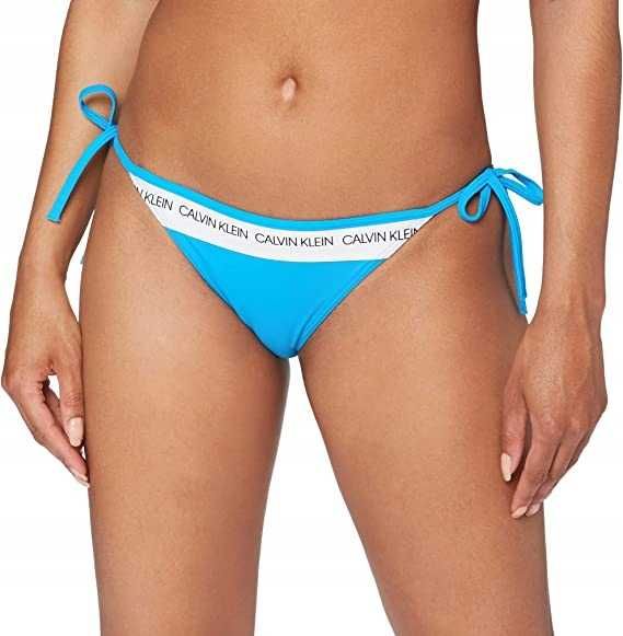 Calvin Klein - Dół od bikini niebieski s 36 figi wiązane