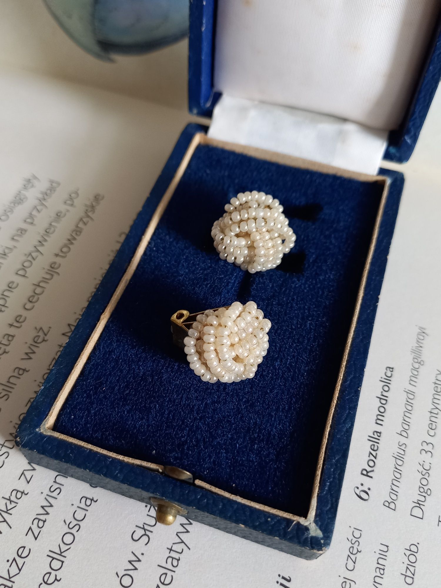 Klipsy vintage sztuczne perły perełki węzły