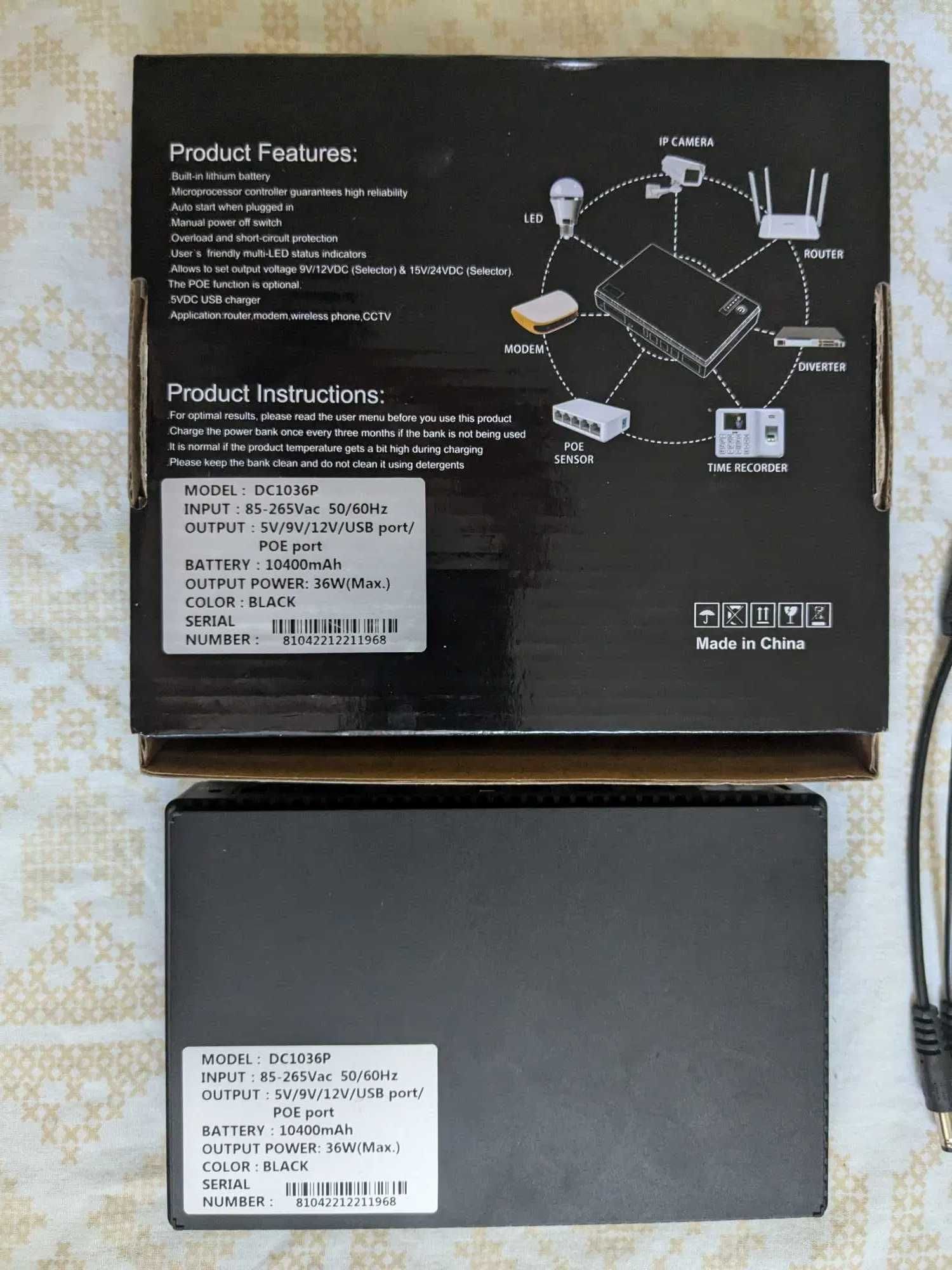 ДБЖ (UPS) для роутерів 36W DC1036P